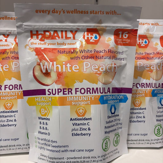 H2DAILY - WHITE PEACH - 16 STICK PACKS