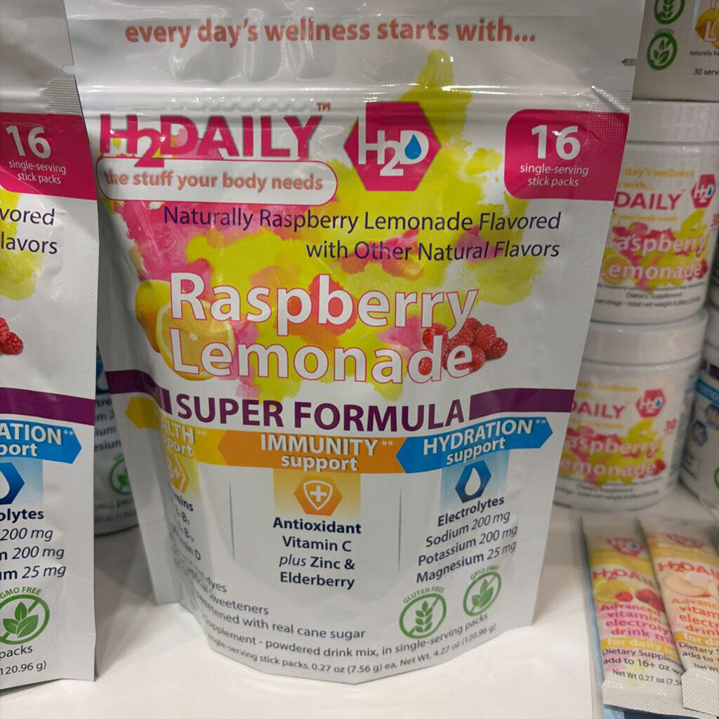 H2DAILY - RASPBERRY LEMONADE - 16 STICK PACKS